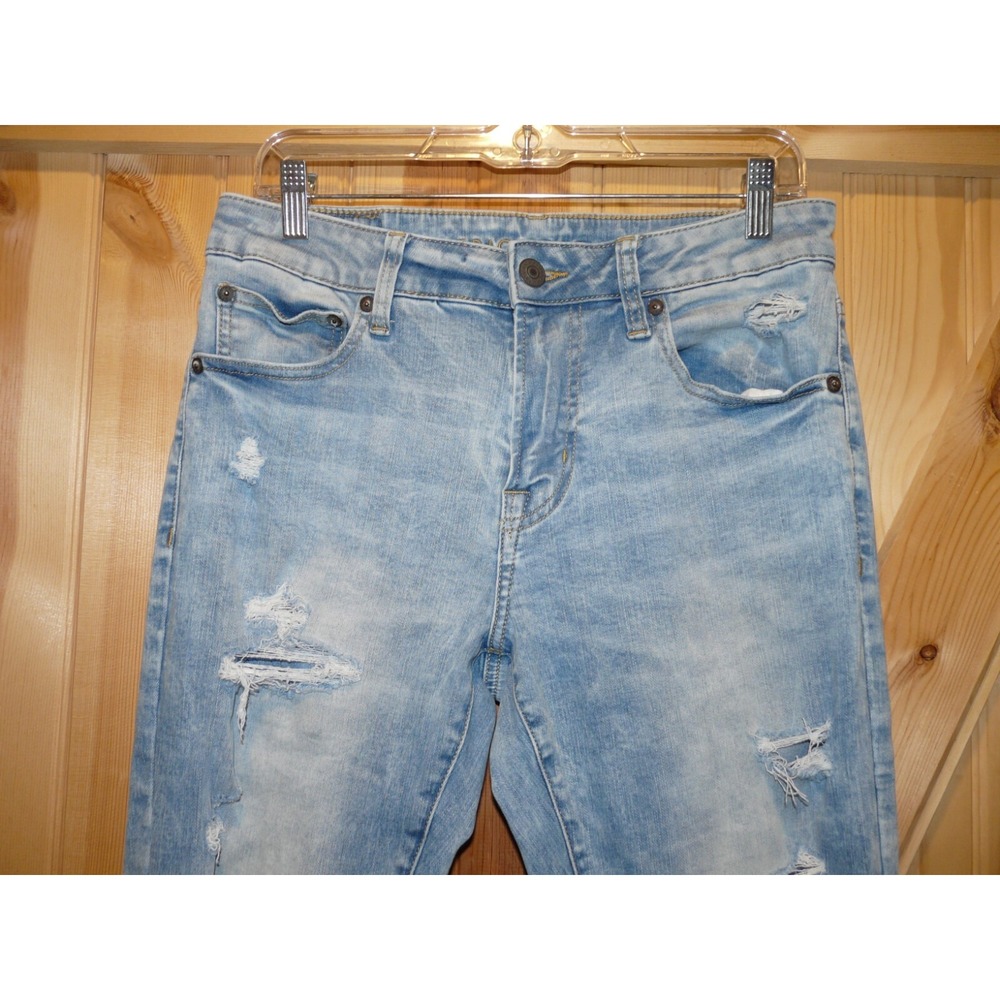 American Eagle Next Level Flex Skinny Blue Jeans Mens 31 x 30 Distressed‎ - Picture 11 of 11